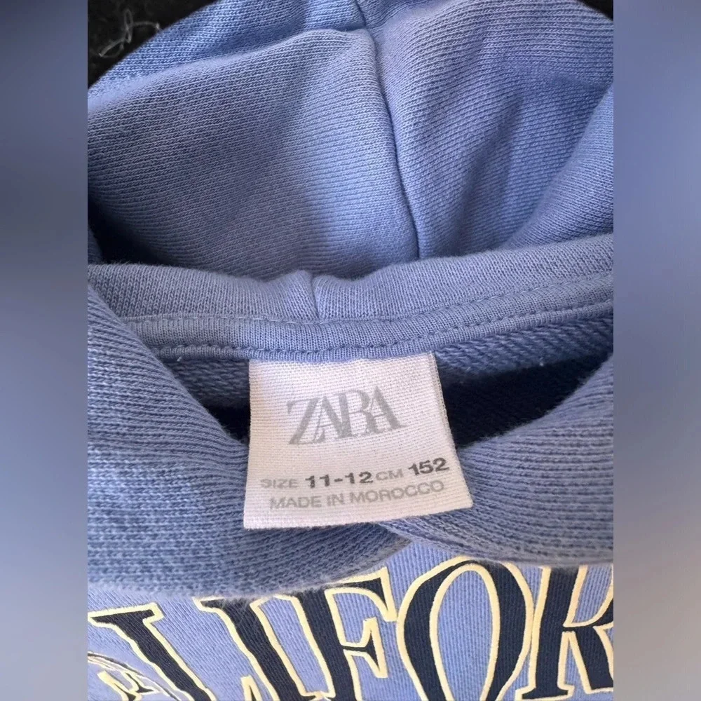 Hoodie Zara Girl Blue  Cotton 11-12